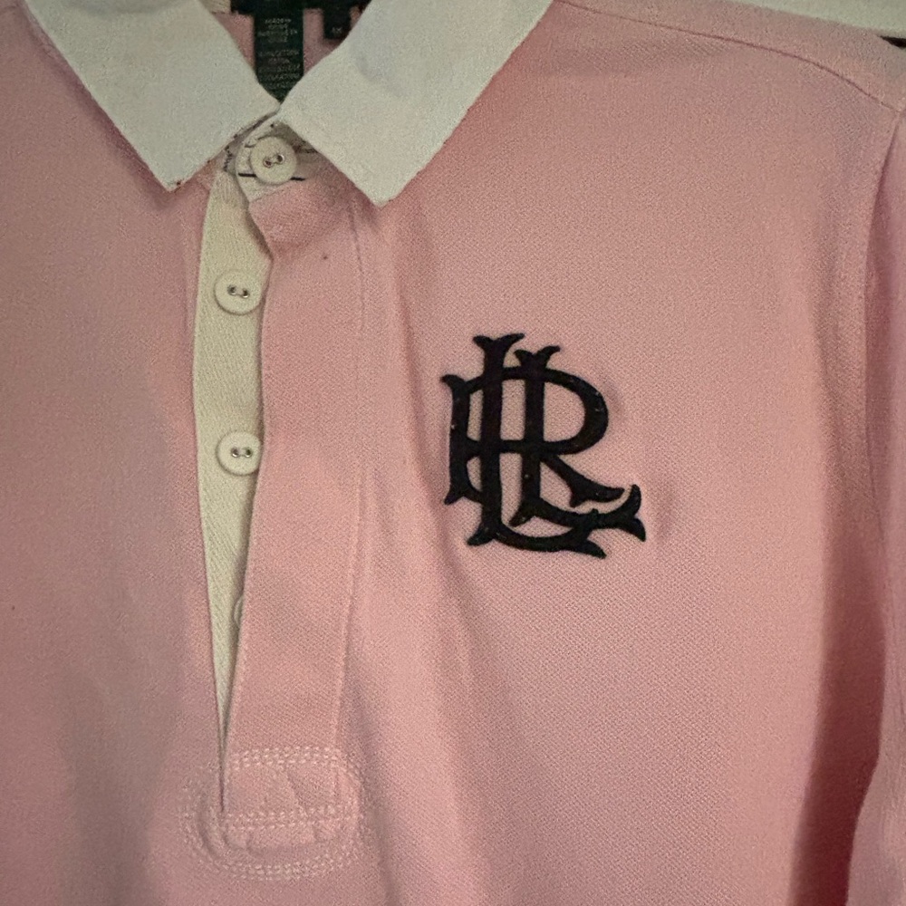 Ralph Lauren Pink and White Top